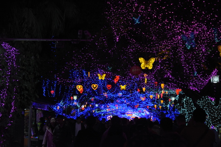 festive lantern at nightのeditorial素材