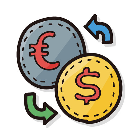 money exchange doodleのイラスト素材