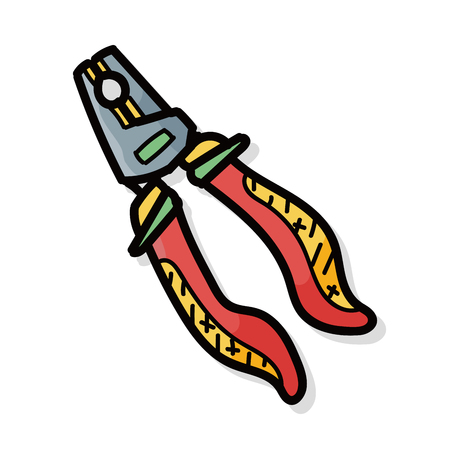 Pliers color doodleのイラスト素材