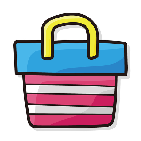 shopping bag color doodleのイラスト素材