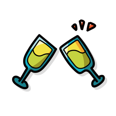 champagne color doodleのイラスト素材