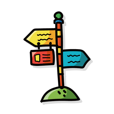 road sign color doodleのイラスト素材