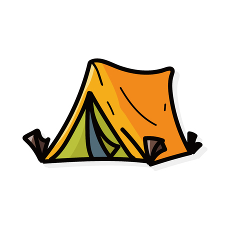 tent color doodleのイラスト素材