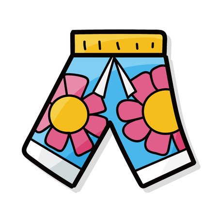 short pants color doodleのイラスト素材