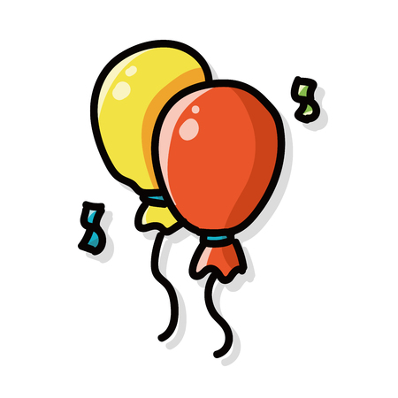 balloon color doodleのイラスト素材