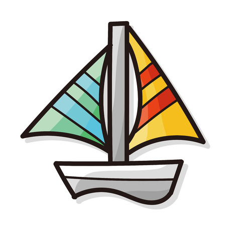 boat color doodleのイラスト素材