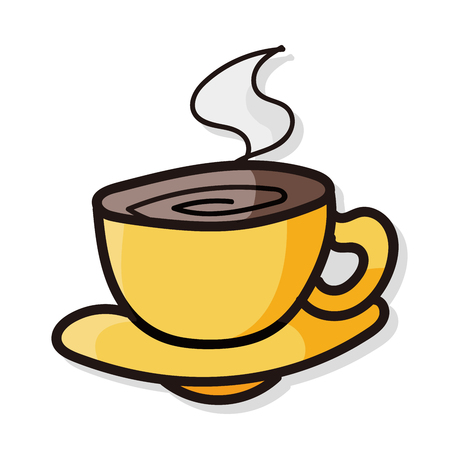 coffee color doodleのイラスト素材