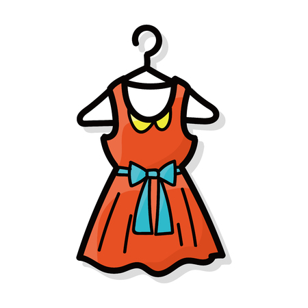 dress color doodleのイラスト素材