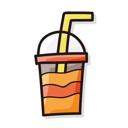 ice coffee color doodleのイラスト素材