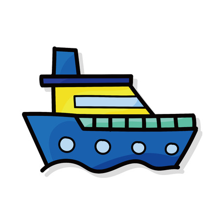 boat color doodleのイラスト素材