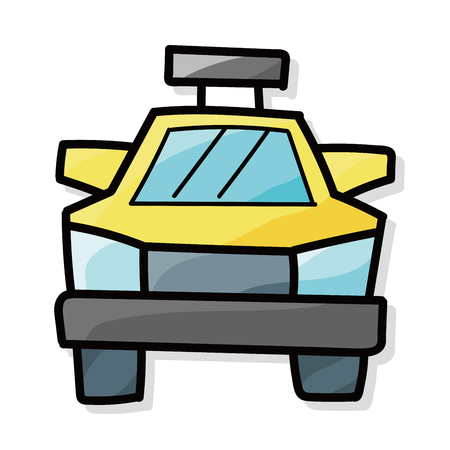 Taxi color doodleのイラスト素材
