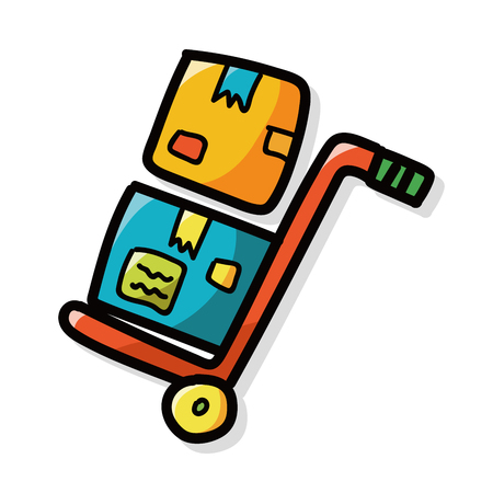 shopping cart color doodleのイラスト素材