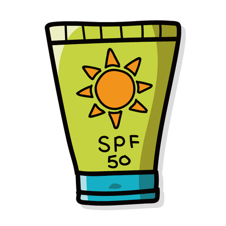 Sunscreen color doodleのイラスト素材