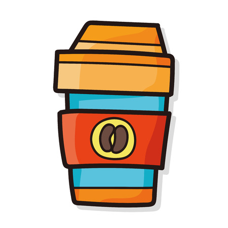 take away coffee color doodleのイラスト素材