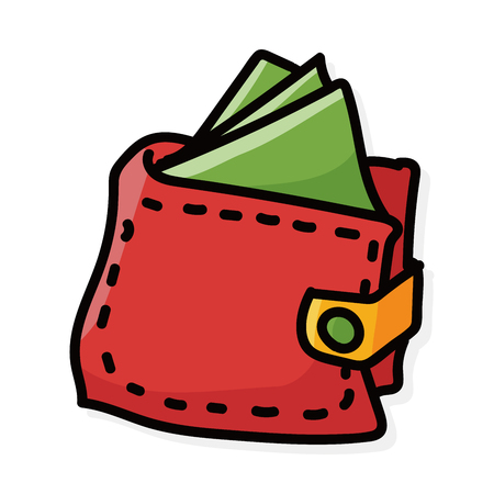 wallet color doodleのイラスト素材