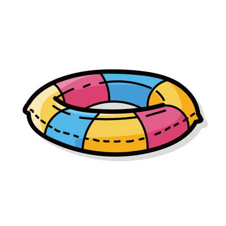Lifebuoy color doodleのイラスト素材
