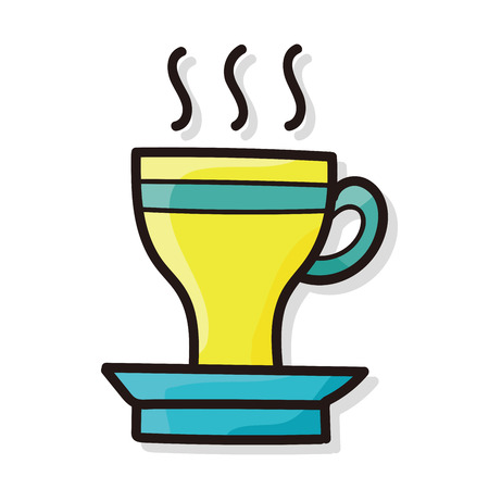hot coffee color doodleのイラスト素材