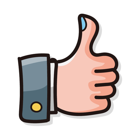 thumbs up color doodleのイラスト素材