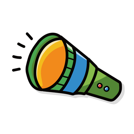flashlight color doodleのイラスト素材