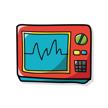 ECG color doodleのイラスト素材