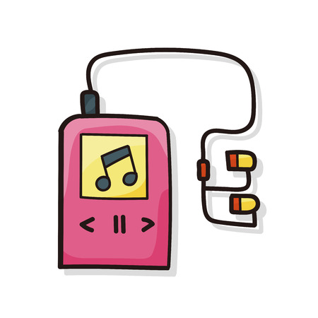 music player doodleのイラスト素材