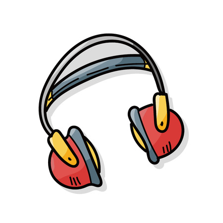 headphone doodleのイラスト素材