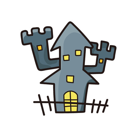 ghost house doodleのイラスト素材