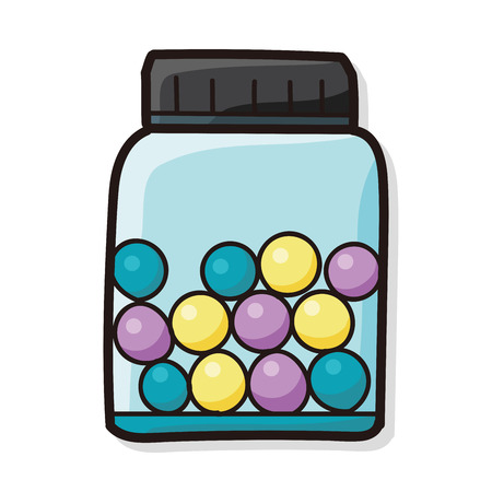 Glass jars color doodleのイラスト素材