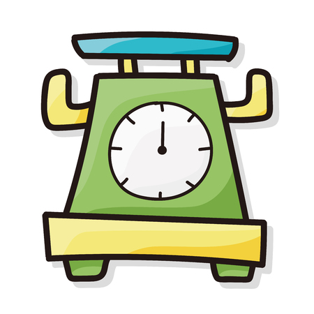 Weighing machine color doodleのイラスト素材