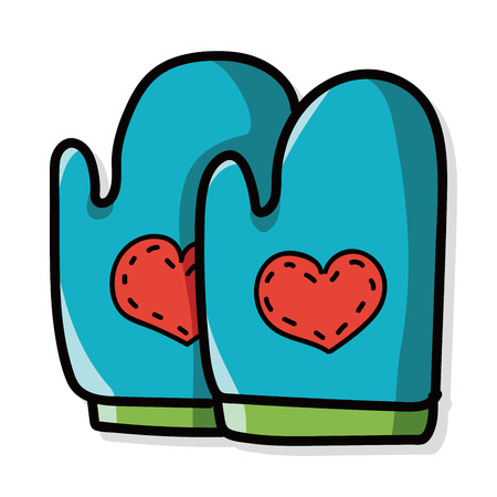 baking glove color doodleのイラスト素材