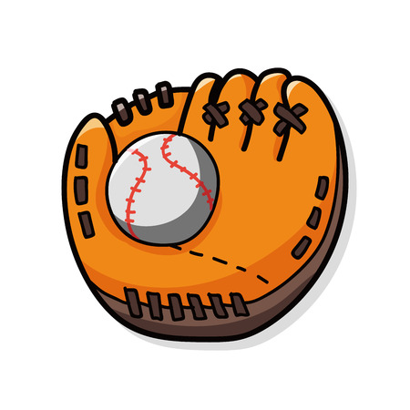 Baseball glove doodleのイラスト素材