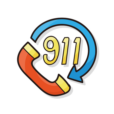 emergency call color doodleのイラスト素材