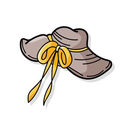 sun hat doodleのイラスト素材