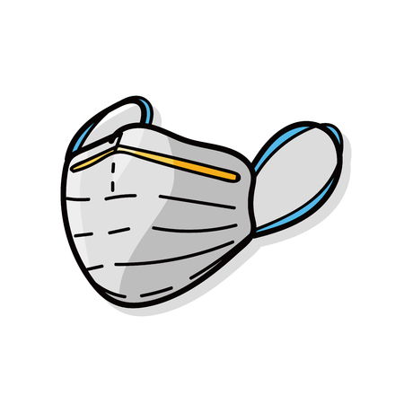 medical mask color doodleのイラスト素材