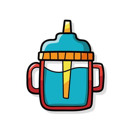 Feeding bottle doodleのイラスト素材