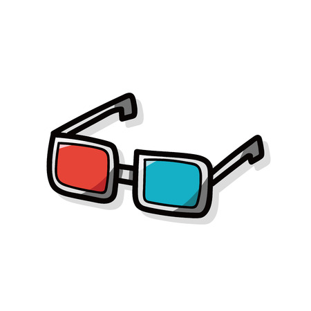3D glasses doodleのイラスト素材