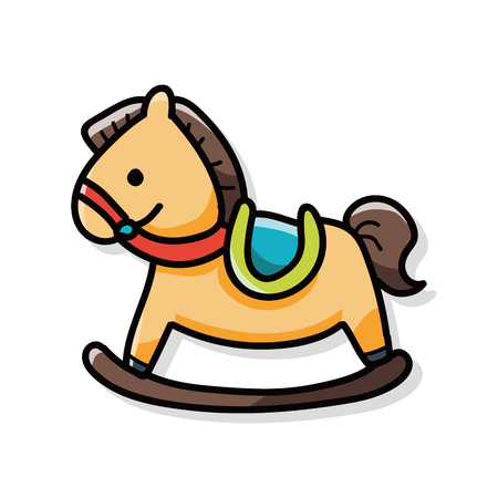 toy horse doodleのイラスト素材