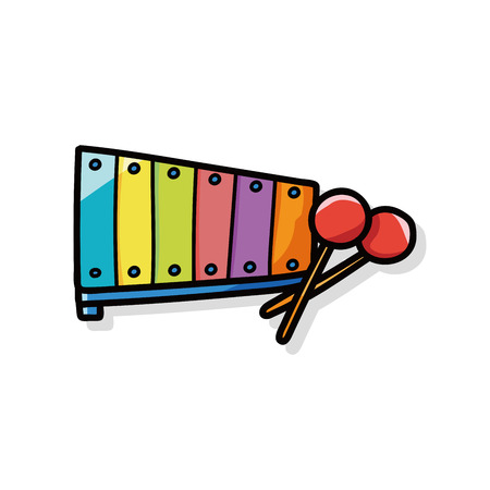 Toy piano doodleのイラスト素材