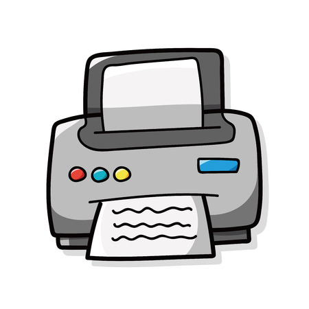 printer doodleのイラスト素材