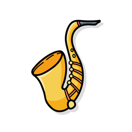 Saxophone doodleのイラスト素材