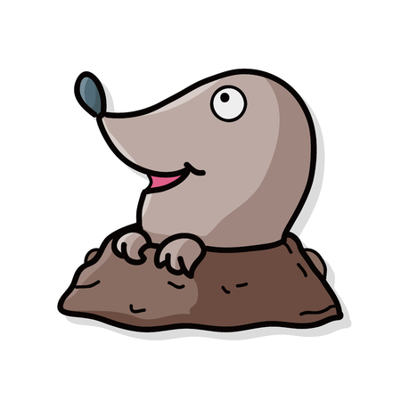 animal Groundhog doodleのイラスト素材