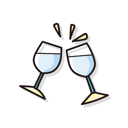champagne doodleのイラスト素材