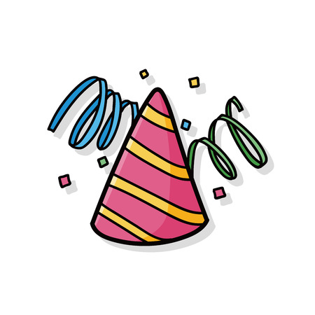 birthday hat doodleのイラスト素材