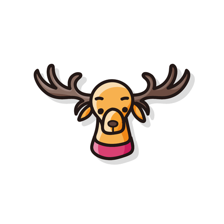 reindeer doodleのイラスト素材