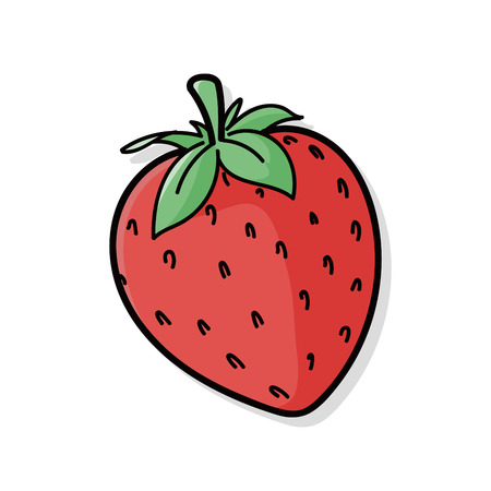 fruits strawberry doodleのイラスト素材