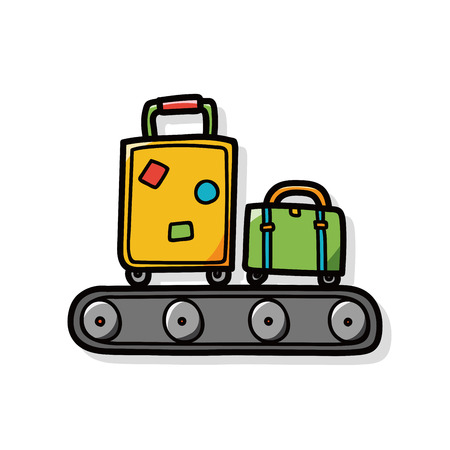Luggage doodleのイラスト素材