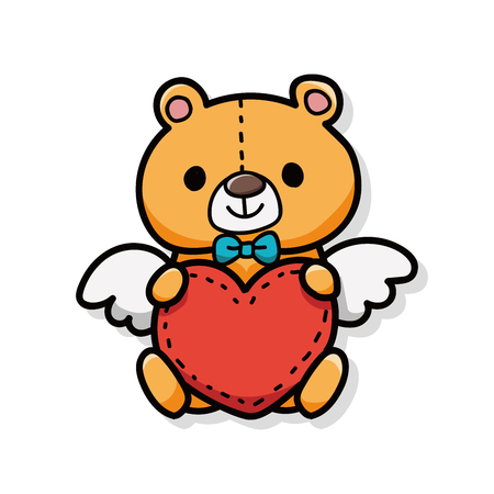 teddy bear doodleのイラスト素材