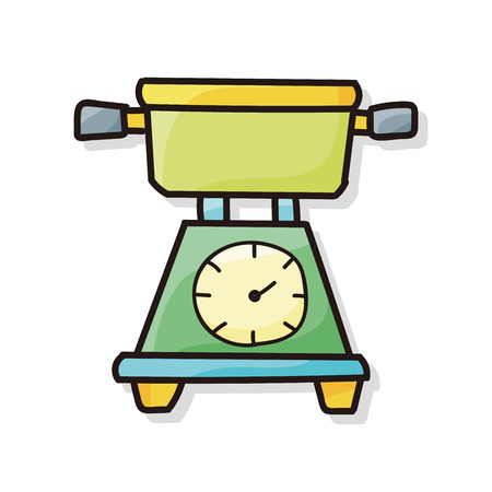 Weighing machine doodleのイラスト素材