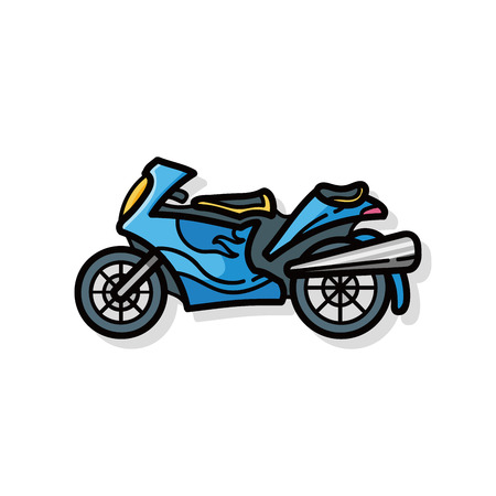 motorcycle doodleのイラスト素材