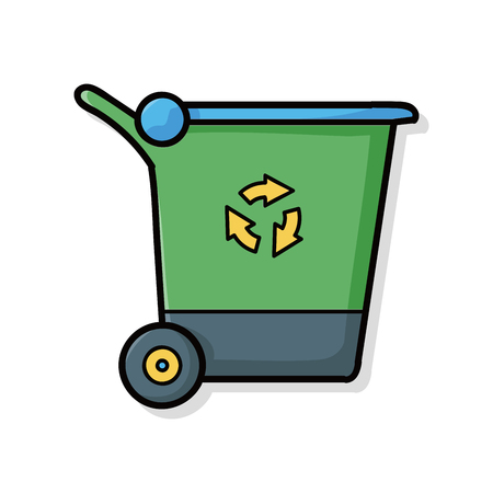trash can doodleのイラスト素材